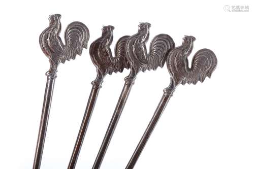 A SET OF SIX SILVER STICK PINS