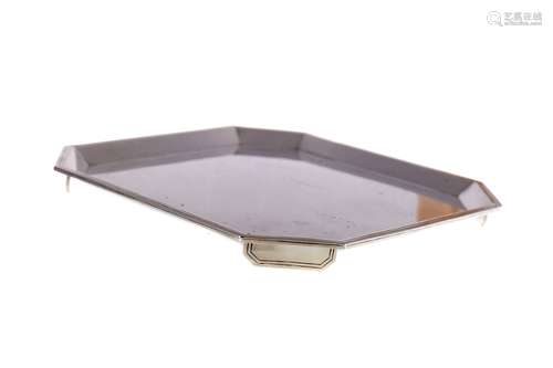 A SILVER CARD TRAY