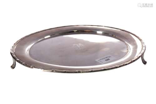 AN EDWARDIAN SILVER SALVER