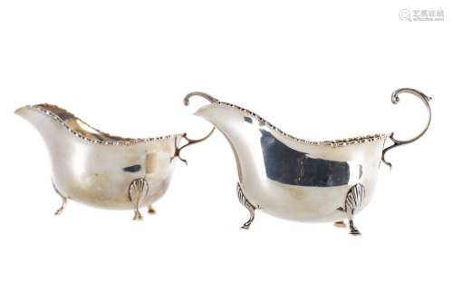 A PAIR OF SILVER SAUCE BOATS