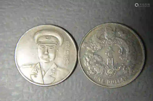 TWO CHINESE OLD COINS