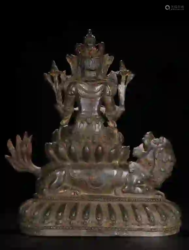 Chinese Gilt Bronze Guanyin