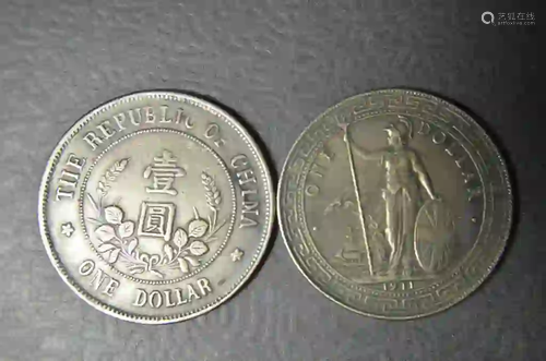 TWO CHINESE OLD COINS