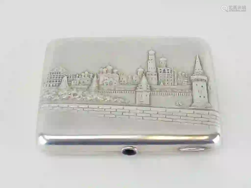 Russian Soviet Silver Cigarette Case Kremlin