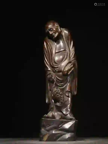 Chinese Zitan Wood Hand Carved Figural