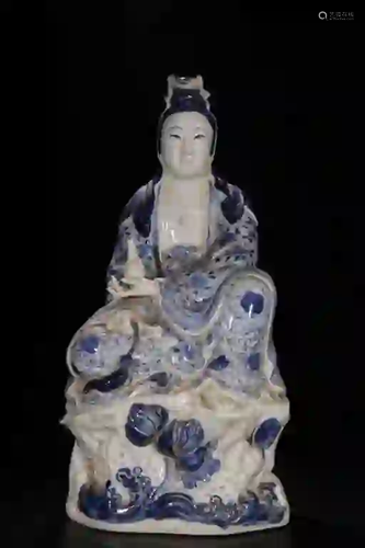 Chinese Blue and White Hand Paint Porcelain Guanyi