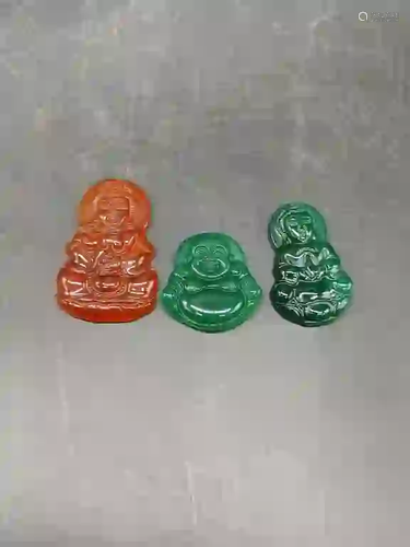 Three Chinese Guanyin Pendants