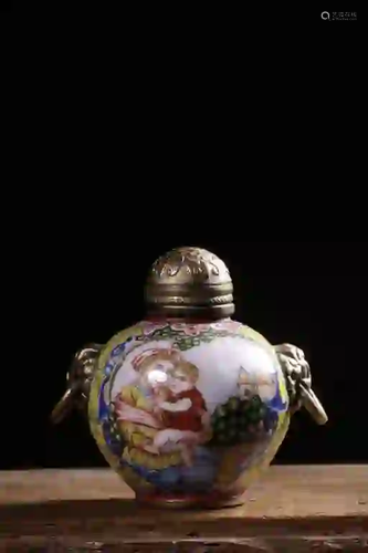 Chinese Cloisonne Enamel Snuff Bottle,Mark