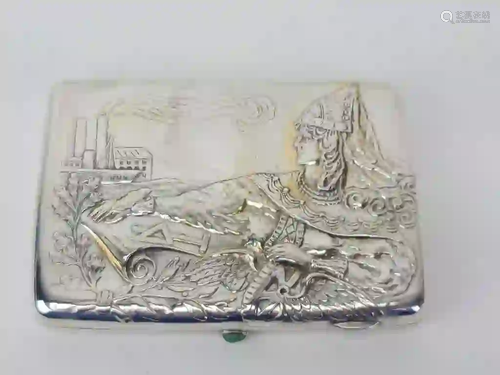 Lrg 19C Russian Silver Cigarette Case