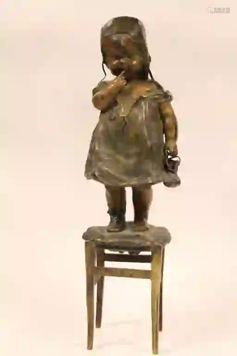 White Metal&Bronze of Young Girl