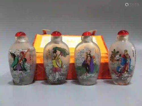 Four Chinese Glass Snuff Bottles