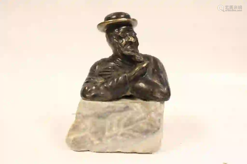 Bronze Antique Buster of Jewish Scholar