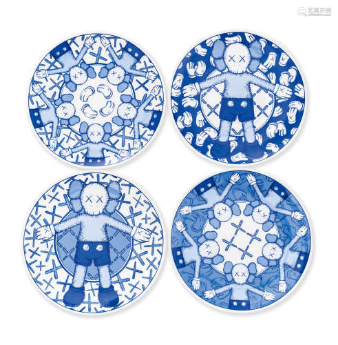 KAWS 2019年 KAWS:HOLIDAY 台湾展会限定陶瓷盘（四件一组） 陶瓷
