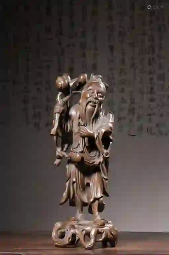 Chinese Huangyang Wood Hand Carved Figural