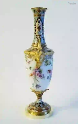 Antique French Sevres Porcelain Gilt Bronze Vase