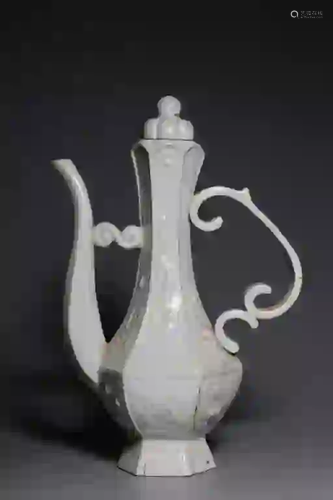 Chinese White Glazed Porcelain Ewer