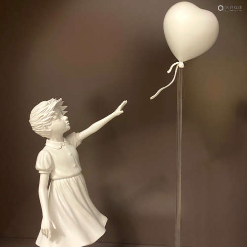 BANKSY(Brandalised) 2020年 Girl With Balloon 气球女孩（白色） PP树脂