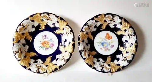 Antique Large Pair Meissen Plates