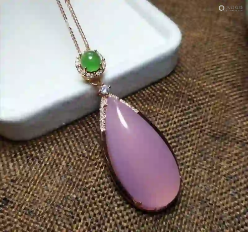 Chinese Pink Chalcedony Pendant