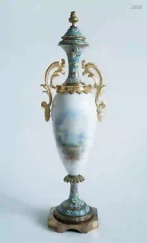 19C French Sevres Porcelain Enamel Vase