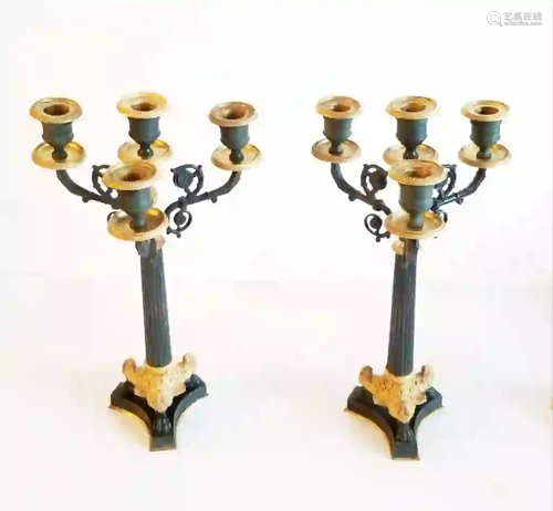 19C French Empire Style Candelabra