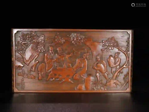 Chinese Bamboo Carved Ink Rest