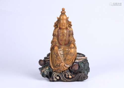 A Tianhuang Stone Guanyin Ornament