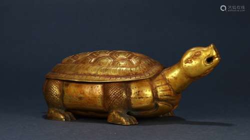 A Gilt Bronze Turtle Shaped Brush Washer