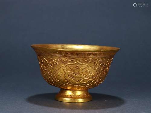 A Gilt Bronze Dragon Pattern Cup