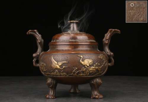 A Bronze Censer With Partly Gilding
