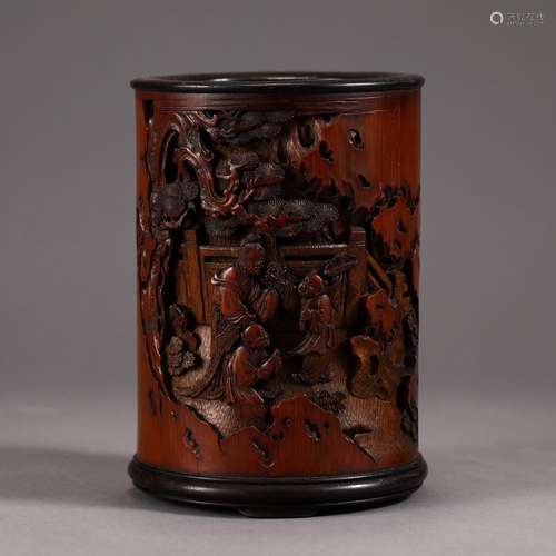 A Bamboo Poetry Carving Brush Pot