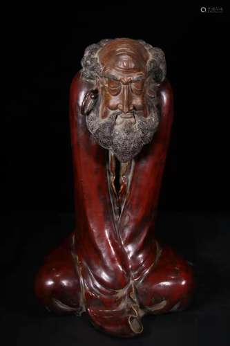 A Porcelain Shiwan Bodhidharma Ornament