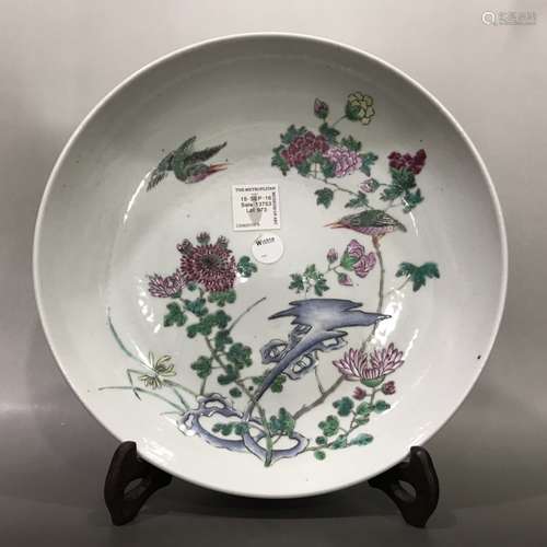 A Porcelain Famille Rose Floral&Bird Plate