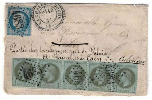 FRANCE Ensemble de trois lettres : n°37 + n°25 ban…