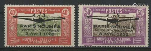 NOUVELLE CALEDONIE POSTE AERIENNE n°1 et n° 2 neuf…