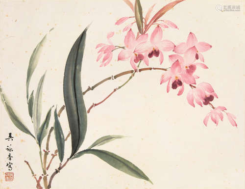 吴咏香（1913-1970） 花卉 镜芯 设色纸本