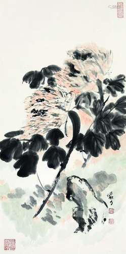 陆俨少（1909-1993） 花卉 立轴 设色纸本