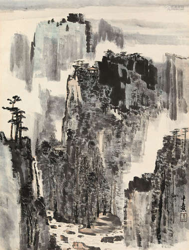 童中焘（b.1939） 山水 立轴 设色纸本