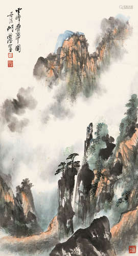 胡若思（1916-2004） 云峰叠翠图 立轴 设色纸本