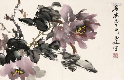 萧朗（1917-2010） 时蔬草虫图 立轴 设色纸本
