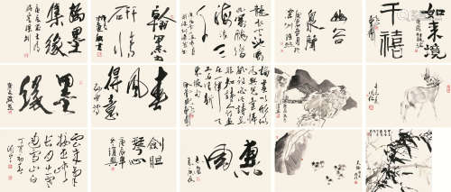 董寿平（1904-1997）刘大为（b.1945）于志学（b.1935）等 书画合璧集锦册 册页 设色纸本