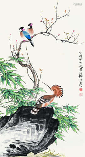 田世光（1916-1999） 花鸟 立轴 设色纸本