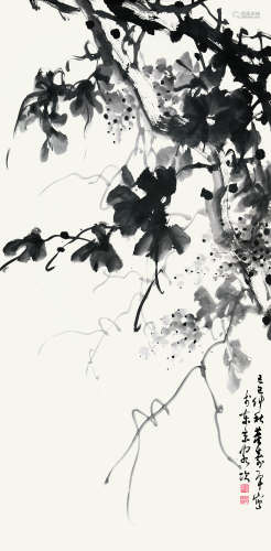 董寿平（1904-1997） 葡萄 立轴 水墨纸本