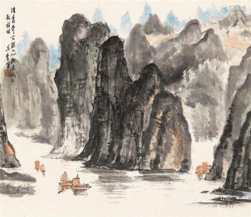 宗其香（1917-1999） 桂林山水 立轴 设色纸本