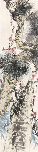 张聿光（1885-1968） 岁寒三友 立轴 设色纸本