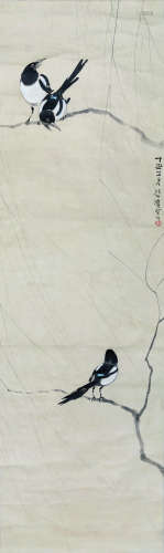 徐悲鸿（1895-1953） 三喜图 立轴 设色纸本