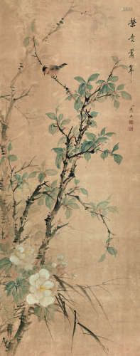 刘春霖（1872-1944） 荣贵万年 立轴 设色纸本