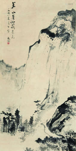 黑伯龙（1915-1989） 华山苍龙岭景色 立轴 水墨纸本