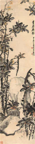 吴征（1878-1949） 贵寿无极 立轴 设色纸本