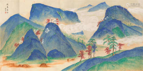 潘素（1915-1992） 秋岩叠嶂 镜芯 设色纸本